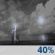 Tonight: A chance of showers and thunderstorms. Partly cloudy, with a low around 72. South wind around 5 mph. Chance of precipitation is 40%. New rainfall amounts between a quarter and half of an inch possible. Tonight: Chance Showers And Thunderstorms