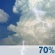 This Afternoon: Showers and thunderstorms likely before 4pm, then a chance of showers and thunderstorms between 4pm and 5pm, then showers and thunderstorms likely. Mostly cloudy, with a high near 82. South southeast wind around 5 mph. Chance of precipitation is 70%. New rainfall amounts between a quarter and half of an inch possible. This Afternoon: Showers And Thunderstorms Likely